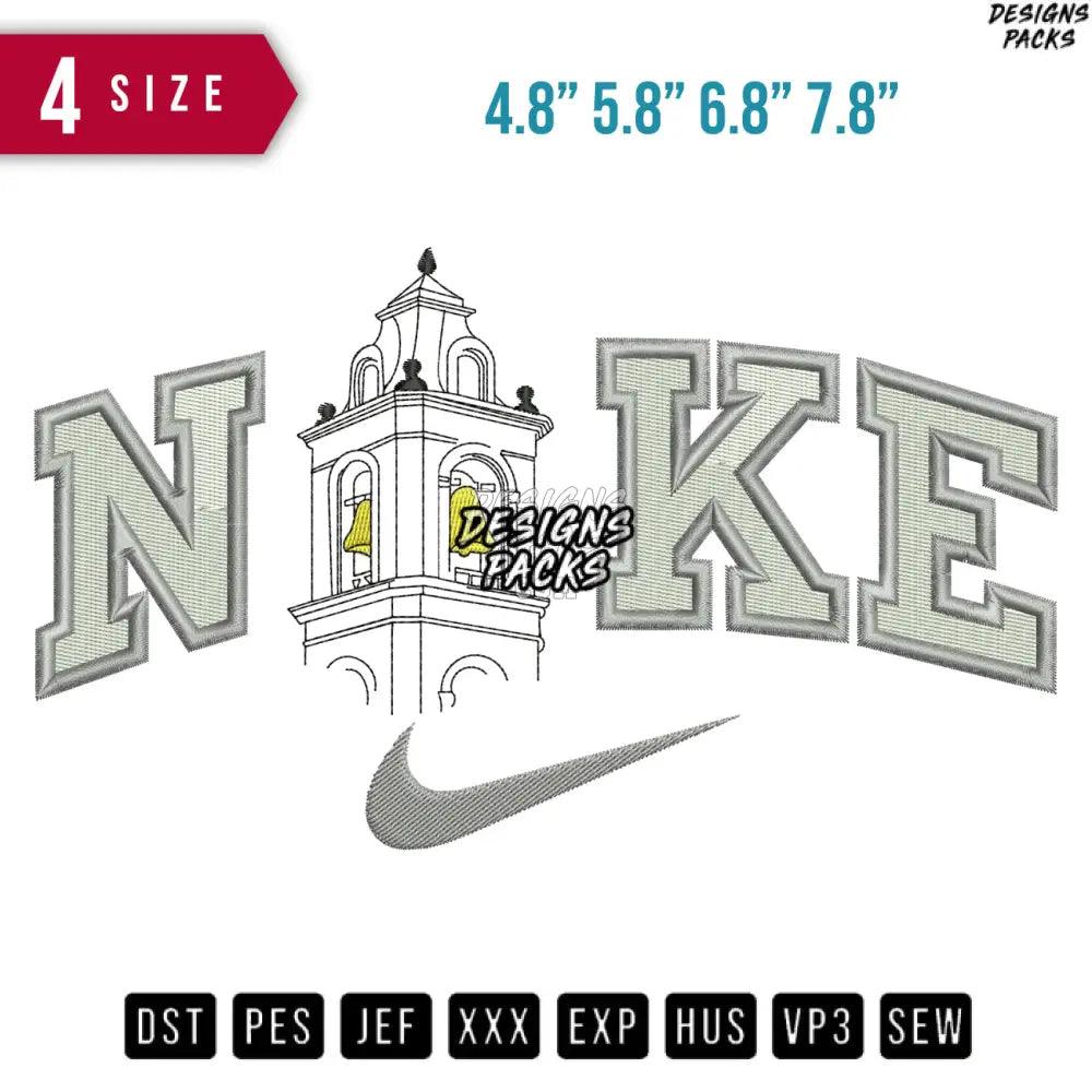 Swoosh Bell Tower Embroidery Design