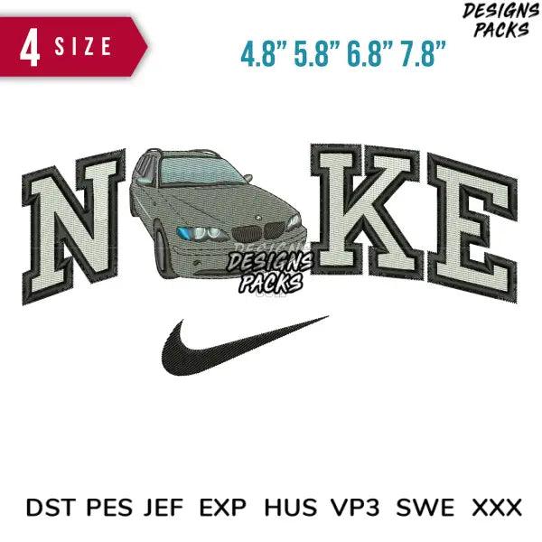 Swoosh Bmw Car Embroidery Design  4.8" 5.8" 6.8" 7.8"