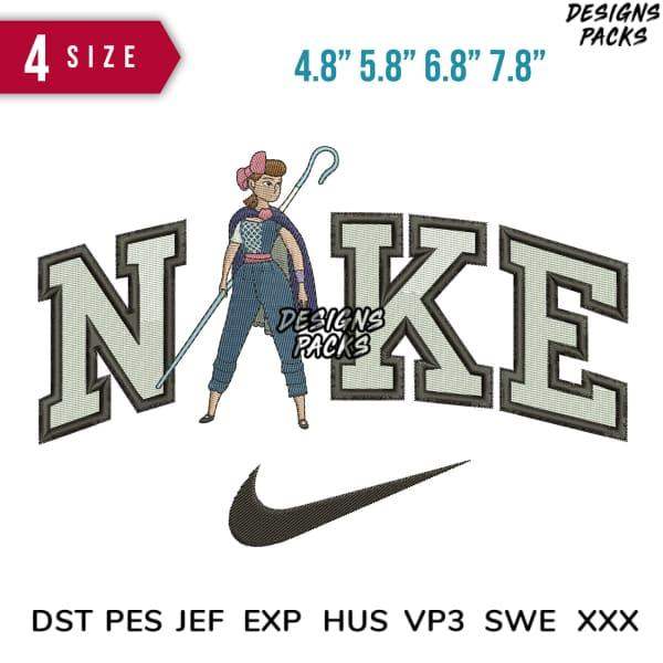 Embroidery design featuring 'NAKE' text with character, Nike swoosh, 4 sizes, DST PES JEF formats