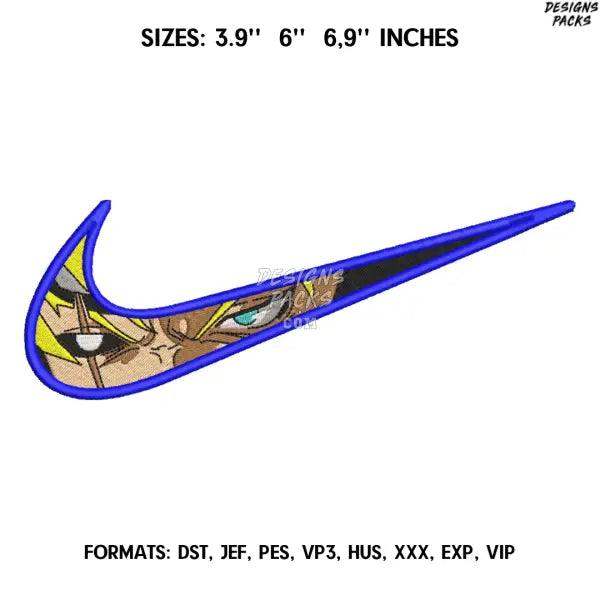 Nike Boruto Embroidery design file pes. Anime Naruto embroidery design., Swoosh embroidery