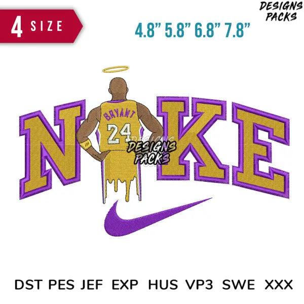 Swoosh Bryant Embroidery Design 4.8"  5.8"  6.8"  7.8"