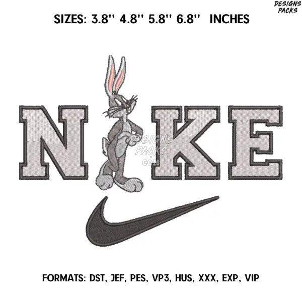 Nike Bugs Bunny Embroidery Design File/  Anime Embroidery Design/ Nike Logo Machine Embroidery / Design Pes Dst