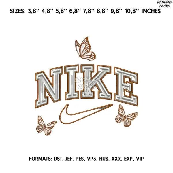 Nike Butterfly Embroidery design file pes.  Anime embroidery design., Nike Logo embroidery