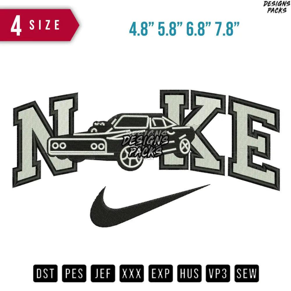 Swoosh Car Muscle Fast Embroidery Design