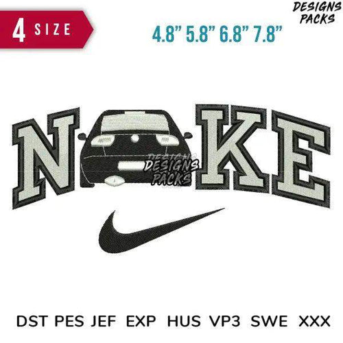 Swoosh Car Silhouette Embroidery Design  4.8
