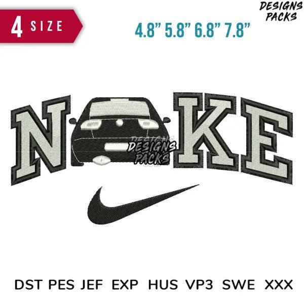 Swoosh Car Silhouette Embroidery Design  4.8" 5.8" 6.8" 7.8"