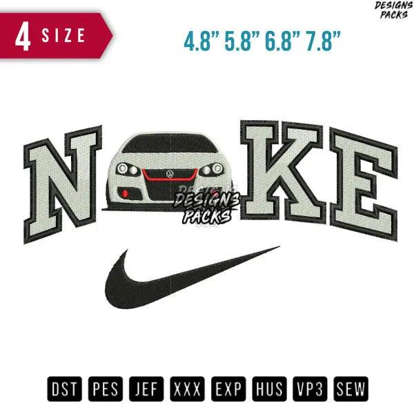 Swoosh Car Volkswagen Golf 5 GTI Embroidery Design