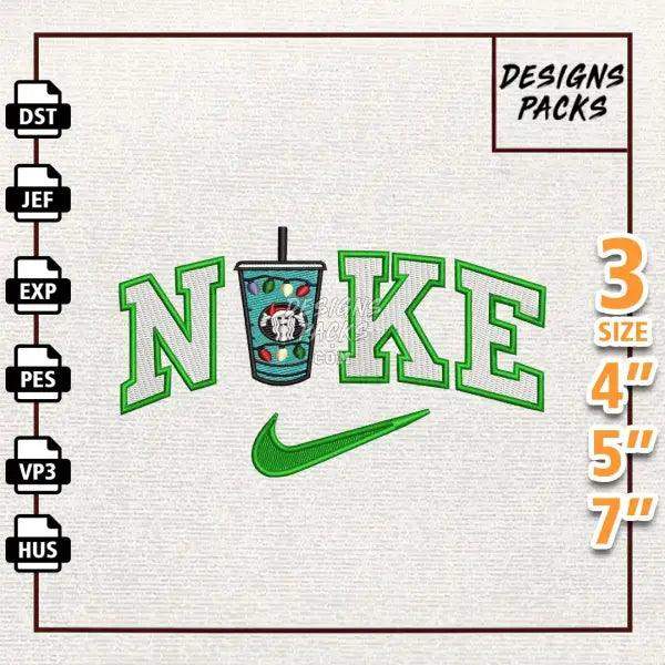 Swoosh Christmas Embroidery Design