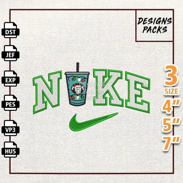 Swoosh Christmas Embroidery Design