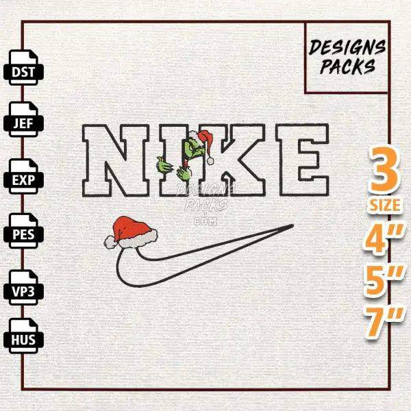 Swoosh Christmas Embroidery Design