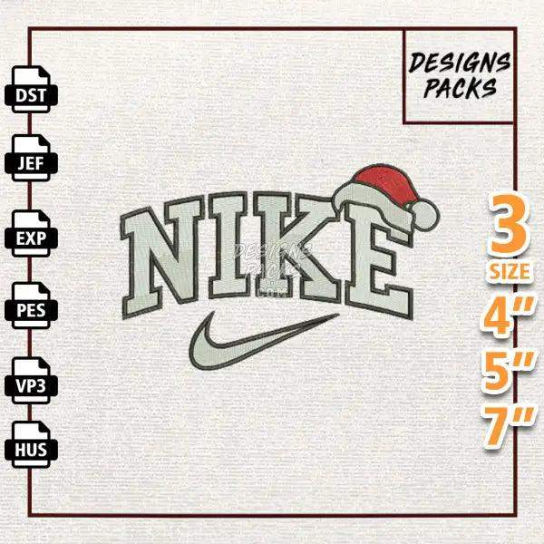 Swoosh Christmas Embroidery Design