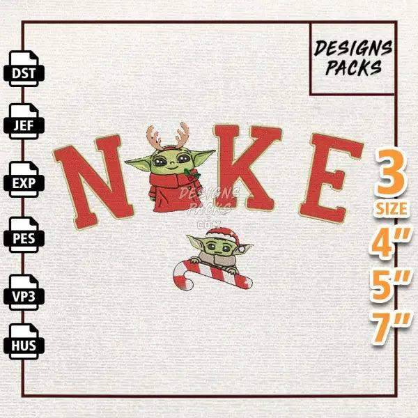 Swoosh Christmas Embroidery Design