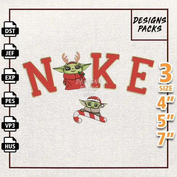 Swoosh Christmas Embroidery Design