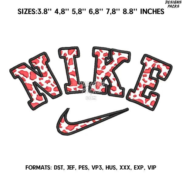 Nike Cow  Embroidery design file pes. Machine embroidery design., Nike Logo embroidery design
