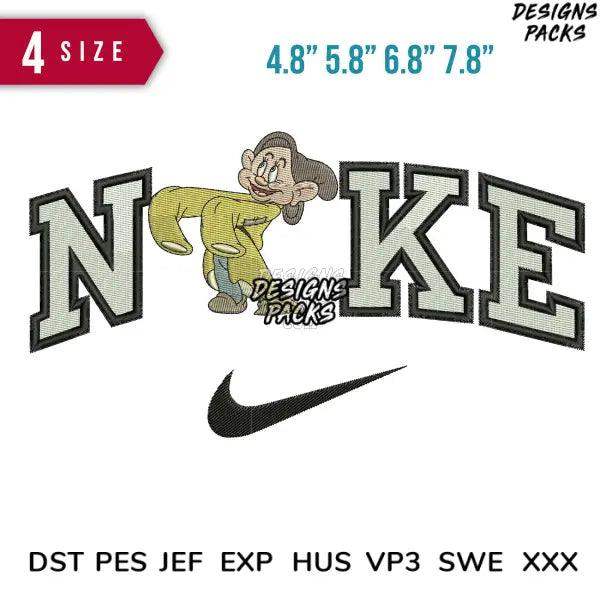 Swoosh Dopey Embroidery Design 3.8" 4.8" 5.8" 6.8"