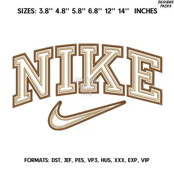 Nike Double Outline Embroidery design file pes.  Anime embroidery design., Nike Logo