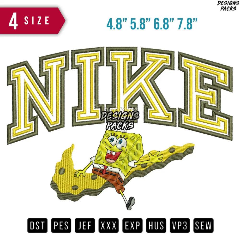 Swoosh Double Spongebob Embroidery Design