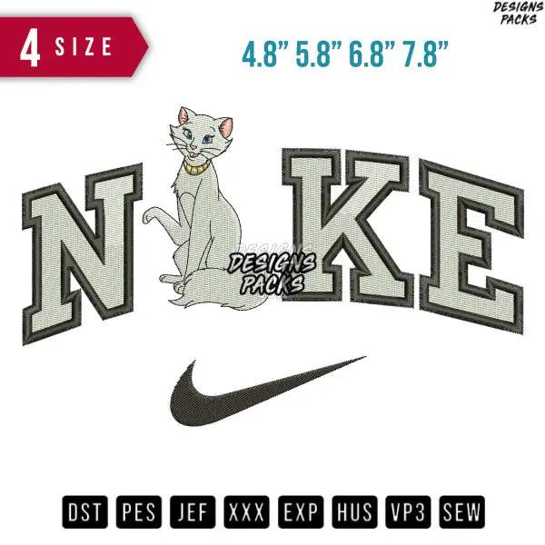 Swoosh Duchess Cat Embroidery Design