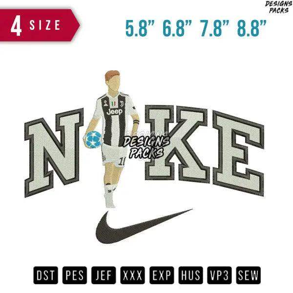 Swoosh Dybala Paulo Soccer Embroidery Design