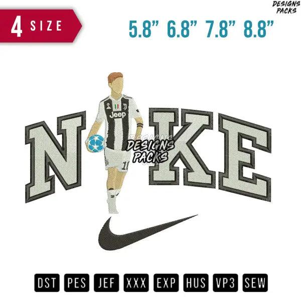 Swoosh Dybala Paulo Soccer Embroidery Design