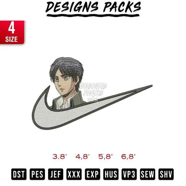 Swoosh Eren Embroidery Design 
