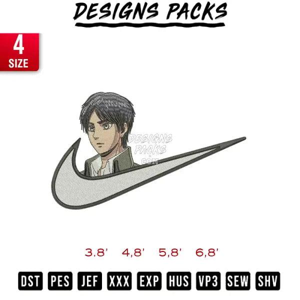 Swoosh Eren Embroidery Design 