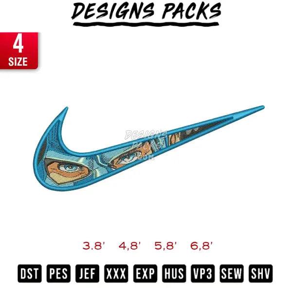 Swoosh eye Captain America Embroidery Design 