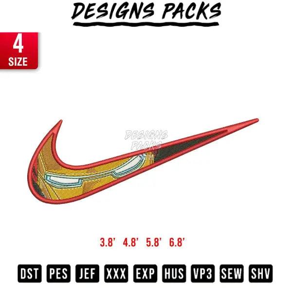 Swoosh eye iron man Embroidery Design 