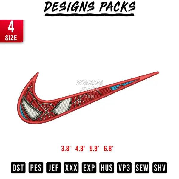 Swoosh Eye Spider man Embroidery Design 
