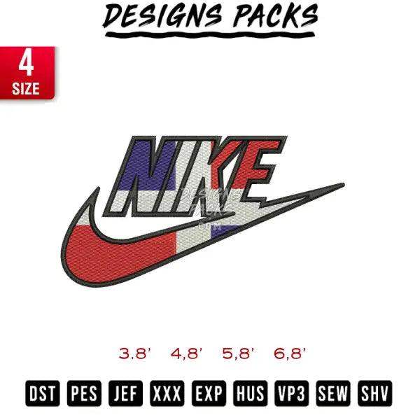 Swoosh Flag Dominican Embroidery Design 