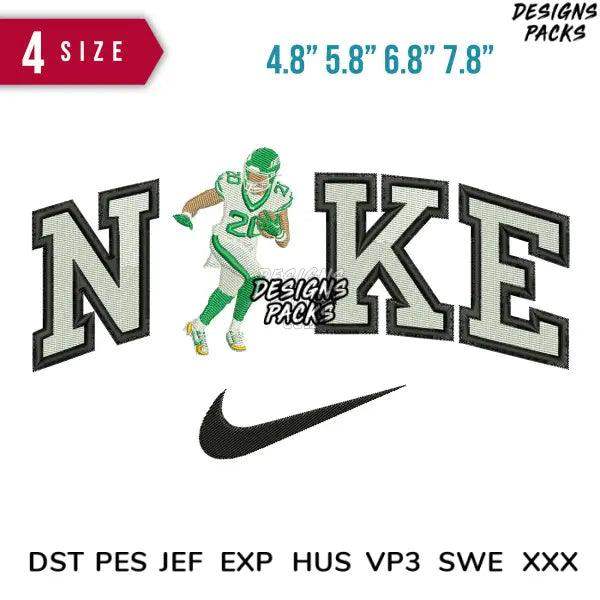 Swoosh football 20 Embroidery Design 4.8" 5.8" 6.8" 7.8"