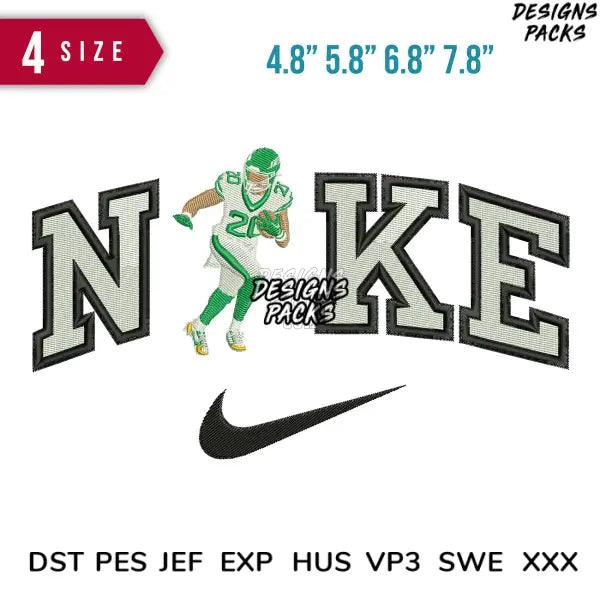 Swoosh football 20 Embroidery Design 4.8" 5.8" 6.8" 7.8"