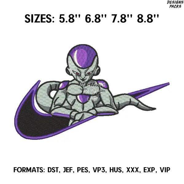 Nike Freeza Embroidery Design File, Dragon Ball Anime Embroidery Design, Anime Pes Design Brother, Freeza Anime Design