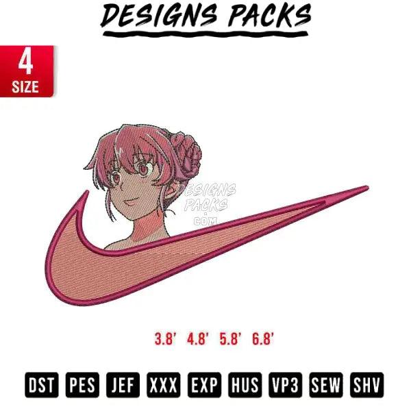 Swoosh Gasai yuno Embroidery Design 