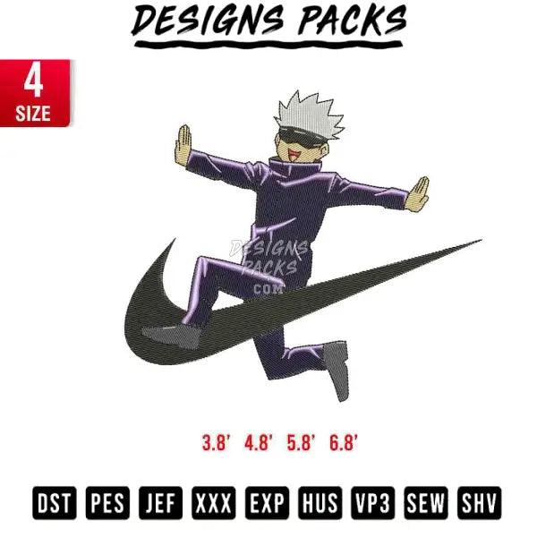 Swoosh Gojo Satoru Kids Embroidery Design 