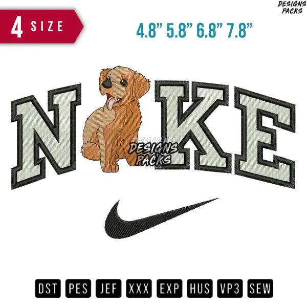 Swoosh Golden Dog Embroidery Design