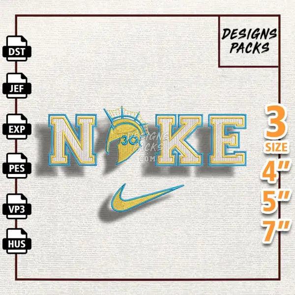 Swoosh Golden State Warriors Embroidery Design