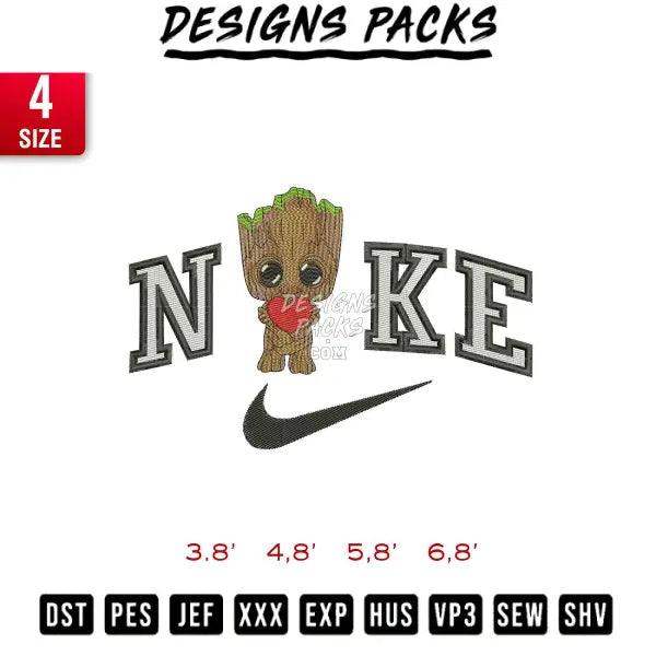 Swoosh Groot Embroidery Design 