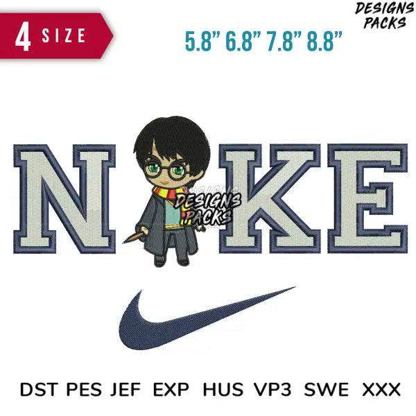 Swoosh harry Potter C Embroidery Design  5.8" 6.8" 7.8" 8.8"
