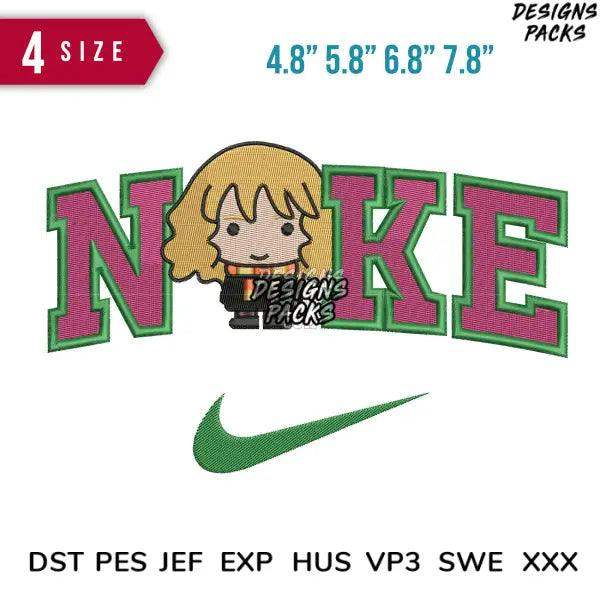 Swoosh Hermione Granger Embroidery Design 4.8" 5.8" 6.8" 7.8"