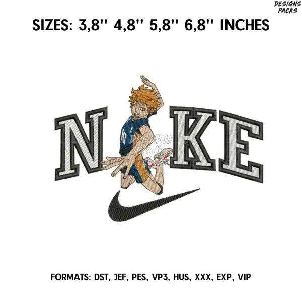 Nike Hinata Embroidery design file pes. Haikyu anime embroidery design., Nike embroidery