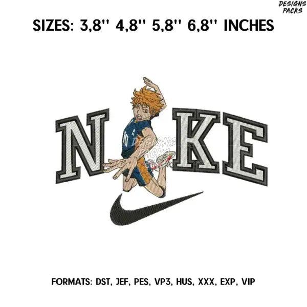 Nike Hinata Embroidery design file pes. Haikyu anime embroidery design., Nike embroidery