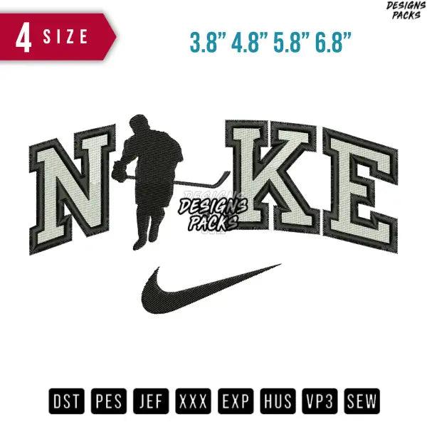 Swoosh Hockey Silhouette Embroidery Design