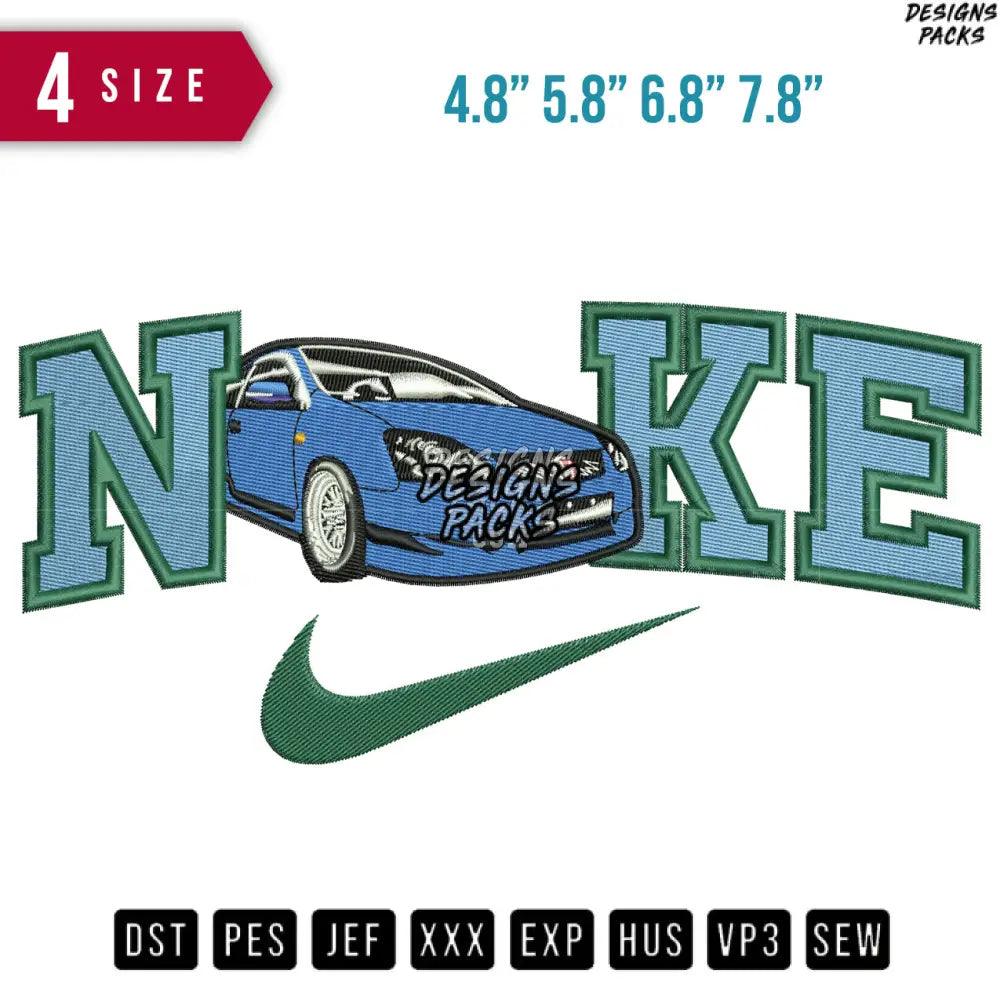 Swoosh Honda Civic Embroidery Design