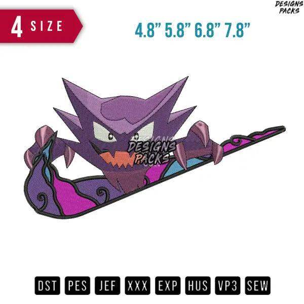 Swoosh Hounter Haunter Poke Embroidery Design