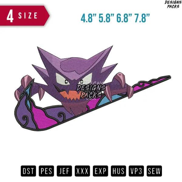 Swoosh Hounter Haunter Poke Embroidery Design