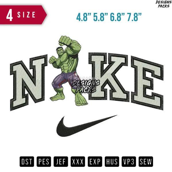 Swoosh Hulk Super Hero Embroidery Design