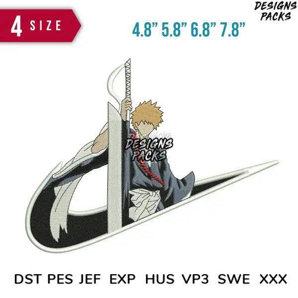 Anime character embroidery design with 4 sizes, DST PES formats for instant download