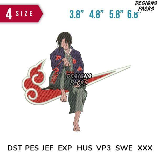 Anime character embroidery design in 4 sizes, compatible with DST PES JEF formats for instant download.