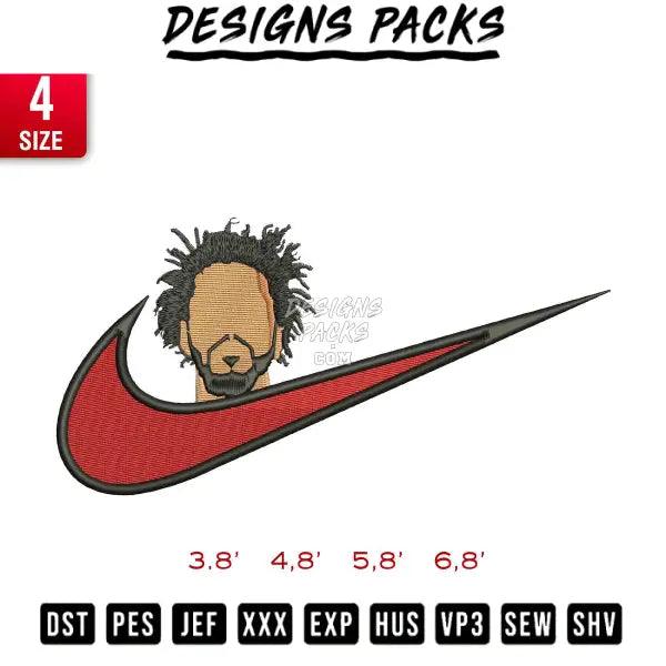 Swoosh j cole Embroidery Design 